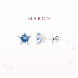 MARON - Little Mythical Stars Earring with Blue Topaz (7.2mm) ต่างหูพลอยดาว พลอยบลูโทแพซ เงินแท้925