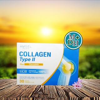 Amsel Collagen Type II Plus Curcumin ลดอักเสบ บวมแดง ปวดข้อต่อ 30 แคปซูล. (17360).