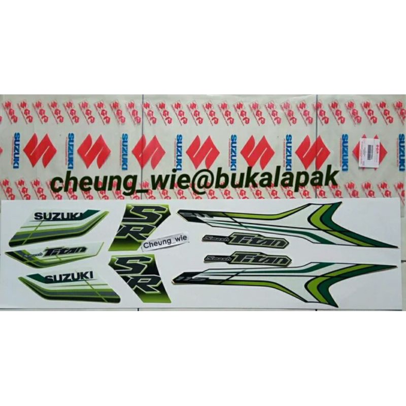 HIJAU 68000B45H70NACL Lis สติกเกอร์ร่างกายแถบทุบไททัน SR CW Racing Frash สีเขียวสีเขียว 2012 ori SGP