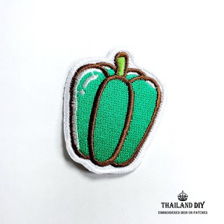 [ พร้อมส่ง ] ตัวรีดติดเสื้อ น่ารัก ลายการ์ตูน พริกหยวก พืช Bell pepper Patch งานปัก DIY ตัวรีด อาร์ม ติดเสื้อผ้า กระเป๋า