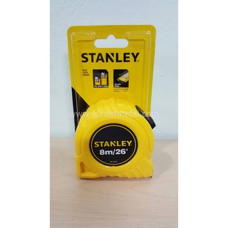 ตลับเมตร STANLEY Global 8m.โครงสร้างพลาสติก High impact ABS