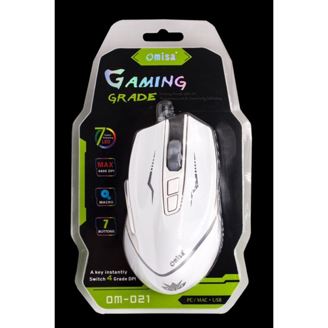 SALE Omisa om-021 mouse gaming micro สีขาว #คำค้นหาเพิ่มเติม คีย์บอร์ดเกมมิ่ง Keybord EGA RGB USB เข้าสายตัวเมีย DisplayPort