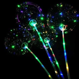 ลูกโป่งพร้อมไฟ LED สีรุ้ง ใส่ถ่าน ไม่ต้องกลัวช๊อต
มีก้านยาว ให้จับได้อย่างสะดวกค่ะ