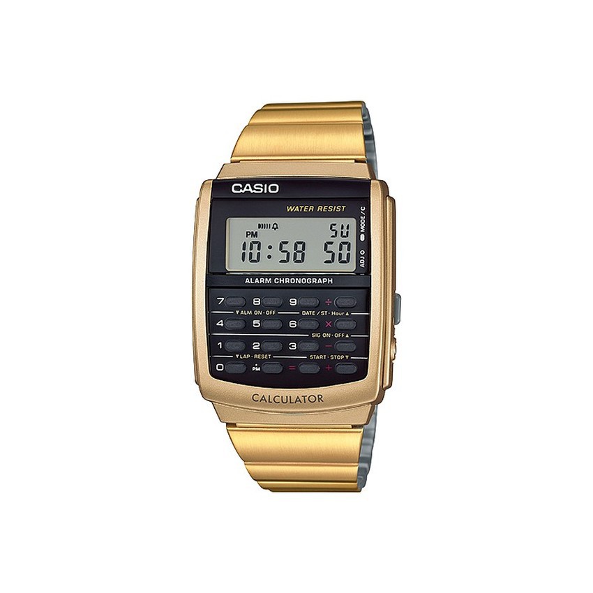 Casio นาฬิกาข้อมือผู้ชาย สายสแตนเลส รุ่น CA-506C-9ADF-สีทอง