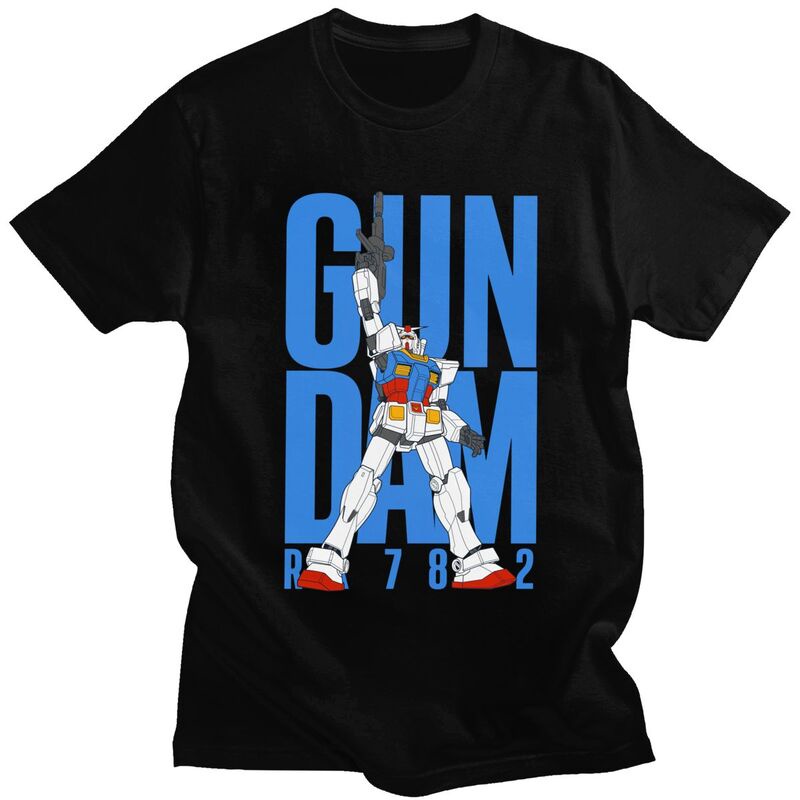 คอตต้อนคอกลมผู้ชาย Gundam Avatar เสื้อยืดผ้าฝ้ายแขนสั้น Anime Mecha Robot Manga Mecha Japan Harajuku Gundam ModelS-5XL