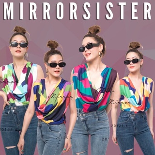 🔖ป้าย Mirrorsister เสื้อแขนกุดคอถ่วง เล่นสีสันสวย