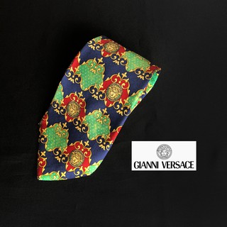 Necktie เนคไทแบรนด์เนม Gianni Versace ของแท้ มือสอง สภาพ90% ราคาถูก ผ้าไหม