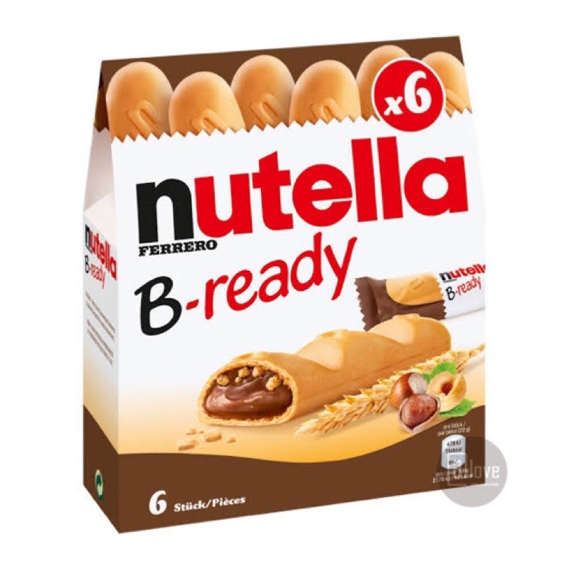 Nutella B ready 6 pcs T6, ขนมปังสอดไส้เนทูล่า กล่องละ 6 ชิ้น | Shopee ...