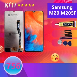 For Samsung Galaxy M20 M205F เครื่องอ่านพิกัดสมบูรณ์ LCD หน้าจอสัมผัสแผงเปลี่ยนอะไหล่ 6.3 นิ้ว จอแสดงผล LCD