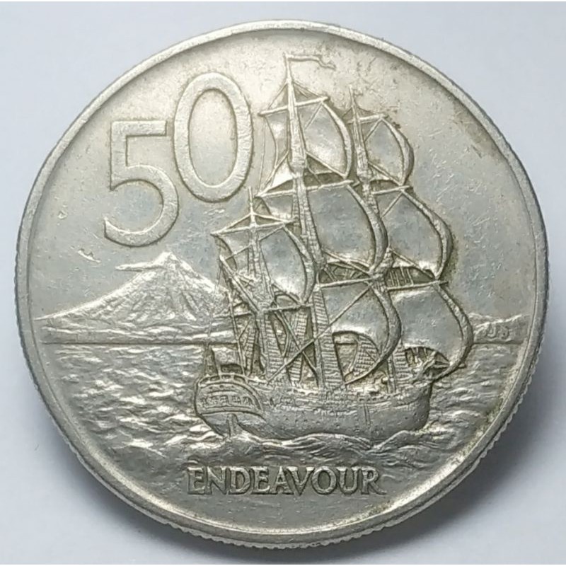ปี 1988, เหรียญ 50 Cents, ประเทศนิวซีแลนด์ (New Zealand), Queen Elizabeth II