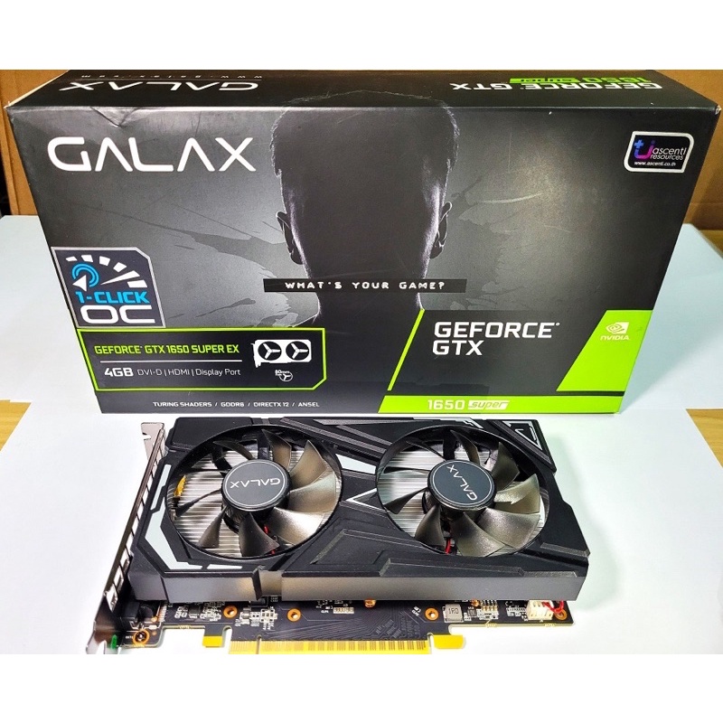 GALAX GTX 1650 SUPER 4GB EX 1 Click 4GB DDR6 มีประกัน อุ่นใจกว่า ดีกว่า 6500xt 1060 rx 570 1050Ti 6400 1050 1660