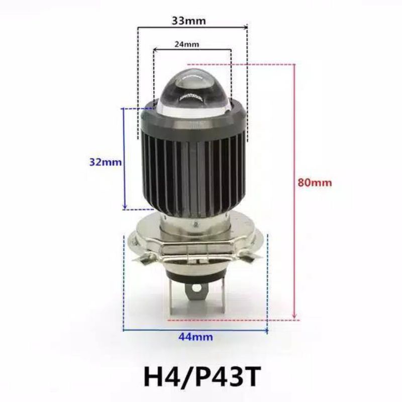 H4 LASER FRONT LED BULB ไฟสูงไฮ/ต่ํา 18 วัตต์ สีคู่ A2773