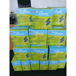 ของแท้ แผ่นตรวจน้ำตาล on call advanced 50 test,สตริปเบาหวานOncall แถบตรวจน้ำตาลon call advanced strip blood glucose test