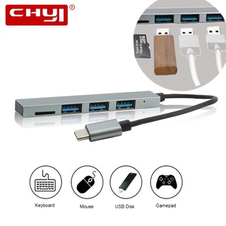 USB 3.0 TF การ์ดรีดเดอร์ C-Type  ฮับความเร็วสูง USB HUB