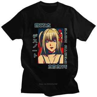 เสื้อยืดอนิเมะ เสื้อยืดแขนสั้นพิมพ์ลาย Death Note Misa Amane สําหรับผู้ชาย