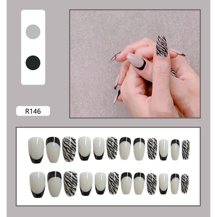 [ร้านไทย]เล็บเจล24ชิ้น เล็บปลอมสำเร็จรูป   R141-R160 [มีบริการเก็บเงินปลายทาง] - รูปที่ 5