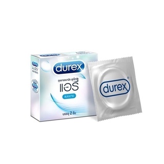 DUREX AIRY 2ชิ้น/กล่อง ถุงยางอนามัย ดูเร็กซ์ แอรี่ บางเบาเหมือนไม่ได้ใส่