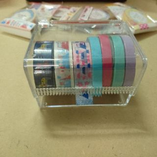 (ส่งฟรี) กล่องใสเก็บ masking tape มีตัวตัดเทป "masking tape cutter"