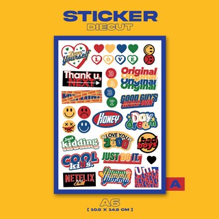 สติ๊กเกอร์ Sticker A6 ตกแต่ง น่ารักแต่งสมุดโน้ต