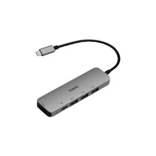 [27 ก.ย. กดรับโค้ดคืนงิน 15%] Rapoo XD100C Type C Multi function Adapter (Grey) #XD100C-GREY อุปกรณ์ต่อคอมพิวเตอร์