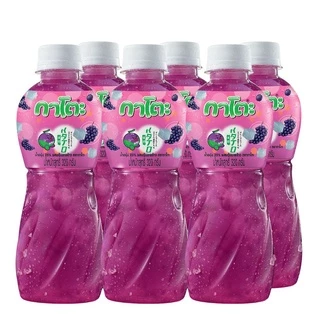 กาโตะ น้ำผลไม้ 25% ผสมวุ้นมะพร้าว ขวด 320 กรัม แพ็คx6ขวด [ส้ม สตอ องุ่นเคียวโฮ องุ่น แตงโม เมลอน ลิ้นจี่] Kato