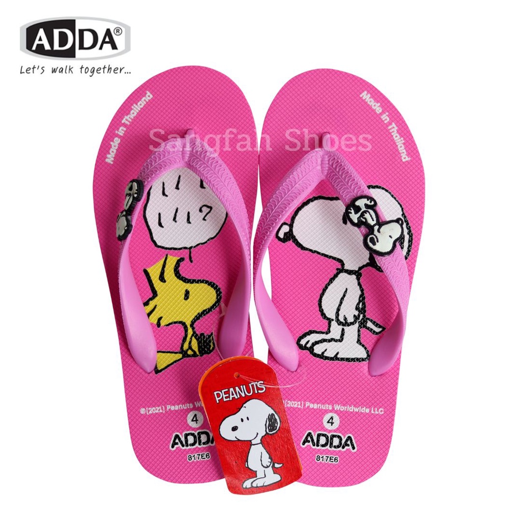 รองเท้าแตะผู้หญิง หูหนีบ รองเท้าฟองน้ำ ADDA ( แอดด้า ) รุ่น 817E6 ลาย Peanuts Snoopy ลิขสิทธิ์แท้
