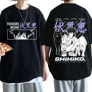 เสื้อยืดพิมพ์ลายแฟชั่น เสื้อยืด พิมพ์ลายอนิเมะ Jujutsu Kaisen Fushiguro Megumi สําหรับผู้ชาย#39; s เสื้อยืดแขนสั้นลําลอง