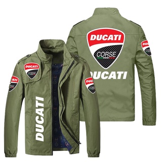 DUCATI LOGO Jacket 1199 1299 899 V2 Monster696 797 659 Panigale V4 Diavel1260 StreetFighter 848 1098 Scrambler800 supersport Hypermotard 950 Multistrada 1200 Shop Workwear Europe and America Casual Plus Size Loose Thin Stand Collar Zip Windbreaker