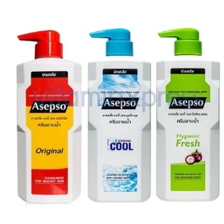 Asepso body wash สบู่เหลวอาเซปโซ ครีมอาบน้ำ ปริมาณ 500 มล. มี 3 กลิ่นให้เลือก ออริจินัล , ไฮจินิค เฟรช , ซูธทิ่ง คูล