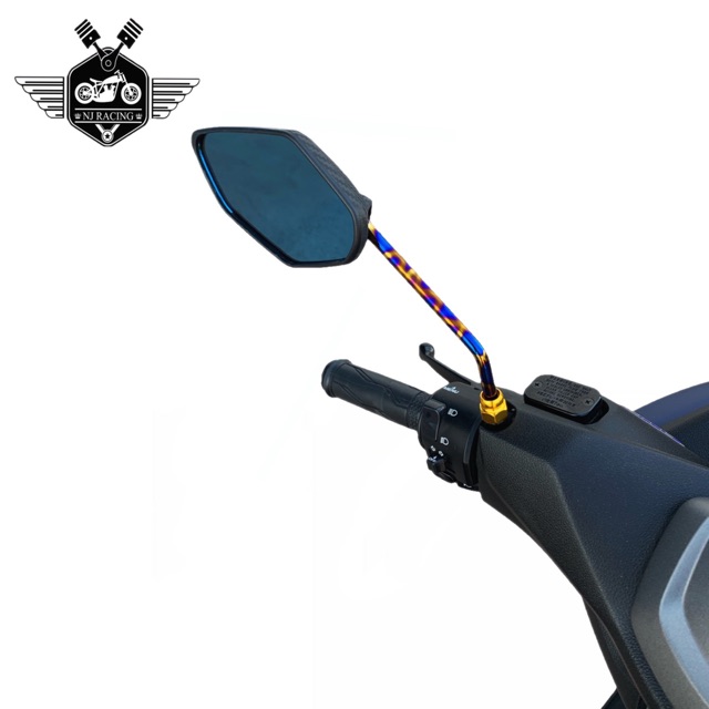 NJ RACING กระจก 5 เหลี่ยมเคฟล่าขาไทเท V2 6327