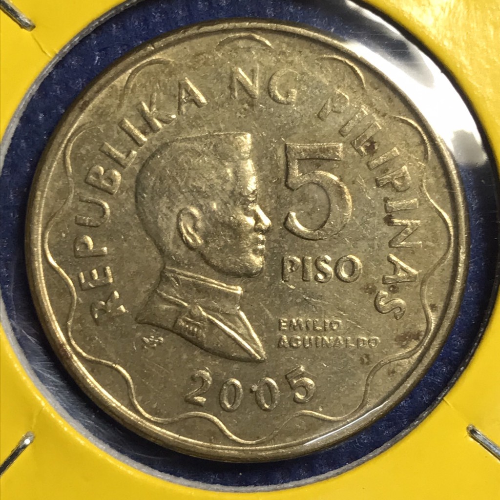 No.14448 ปี2005 Philippines ฟิลิปปินส์ 5 PISO เหรียญต่างประเทศ หายาก น่าสะสม ราคาถูก