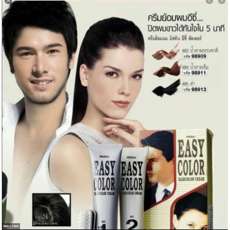 Mistine Easy Color Hair color Cream มิสทีน อีซี่ คัลเลอร์ แฮร์คัลเลอร์ ครีม ครีมเปลี่ยนสีผม ของแท้ 1