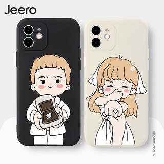 Jeero  เคสโทรศัพท์ เคสคู่ เคสไอโฟน เคสคู่รัก ขอบเหลี่ยม กันกระแทก ซิลิโคนนุ่ม ลายการ์ตูนน่ารัก เข้าได้กับ iPhone 15 14 13 12 11 Pro Max SE 2020 X XR XS 8 7 6 6S Plus HFE670