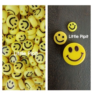 Smiley Bead​ ลูกปัดหน้ายิ้ม​ สีเหลือง​ ขนาด​ 14​ / 9 / 7 มิล