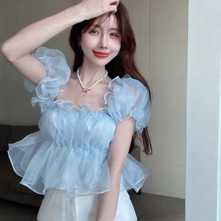 MM029🔥พร้อมส่ง🔥เสื้อแขนสั้น ชีฟอง สวยเรียบๆมินิมอล สไตล์ลุคคุณหนู