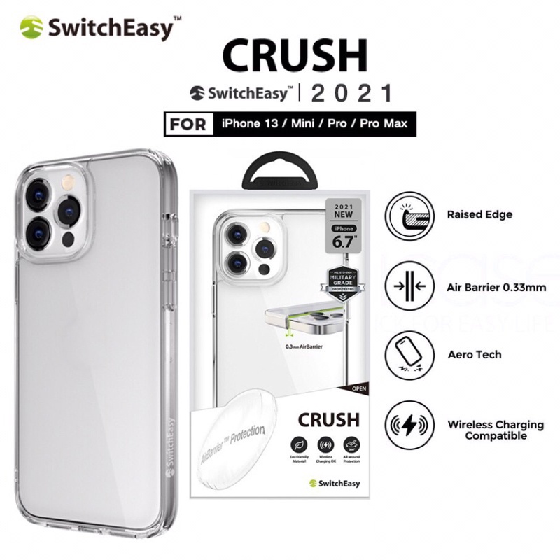 SwitchEasy Crush เคสใส เคสกันกระแทก 1.2เมตร i13 13pro 13promax i12 12pro 12promax 11promax 14pro 14promax 15pro 15promax