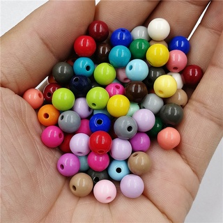 50pcs 10mm Fashion Multicolor Round Acrylic Beads DIY Accessories for Bracelet Necklace Jewelry Making