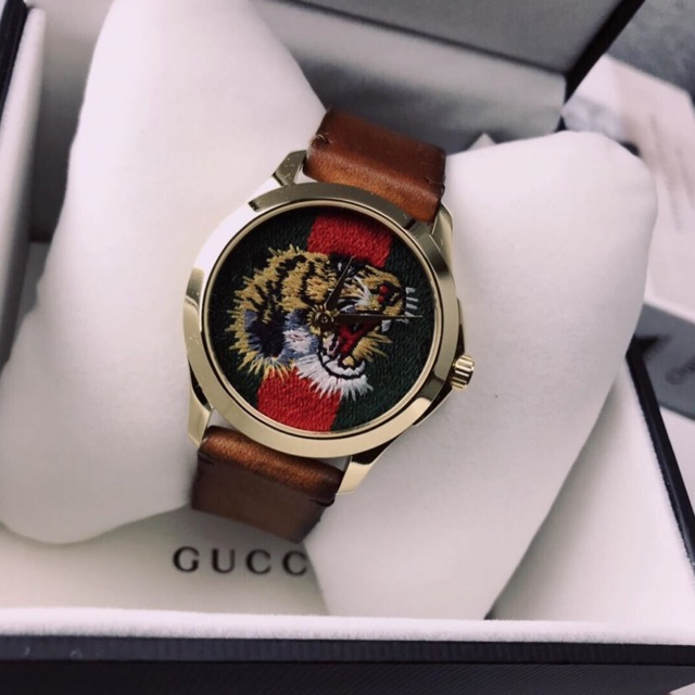 Gucci watch leather หน้าเสือ