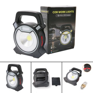 COB WORK LIGHT ไฟฉาย พร้อมไฟฉุกเฉิน แบบพกพา เป็นแบตเตอรี่สำรองขนาด 37300มิลิแอมป์ ได้ในตัว ชาร์จด้วย usb ปรับไฟได้4แบบ