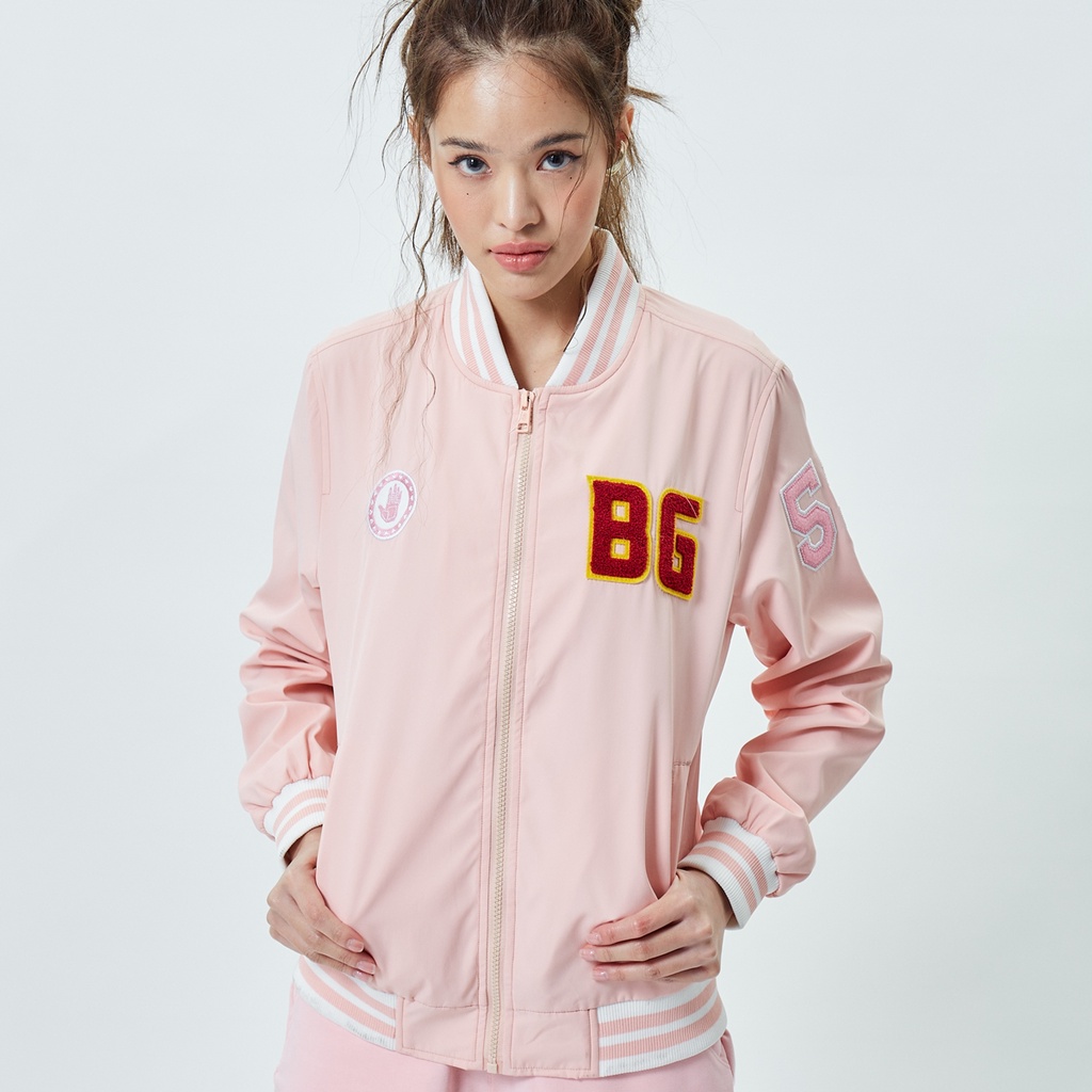 BODY GLOVE Women's BASIC Varsity Bomber Jacket แจ็กเก็ต ผู้หญิง สีชมพู-65