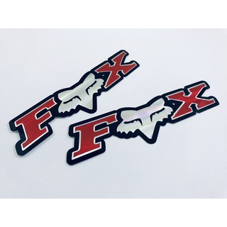 สติ๊กเกอร์ Fox Sticker สติกเกอร์ [2ชิ้น] สีแดง Car Motobike แต่งรถ ติดรถ มอเตอร์ไซค์ รถยนต์ รถกระบะ รถซิ่ง JDM 3D ตัวนูน