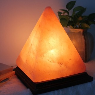 ขนาด 6นิ้ว   โคมไฟเกลือหิมาลายัน Himalayan Salt Lamp ทรงปิรามิด