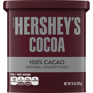 ﻿Hersheys 100% Cocoa Powder (USA Imported) เฮอร์ชี่ส์ โกโก้ผง ชนิดไม่หวาน 100% 226g.