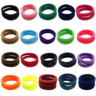 flgo* 10Pcs Girls High Elasticity 4cm Medium Thick Rolled Towel Hair Rope Candy Solid Color Rubber Band