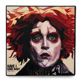 Mad Hatter แมดแฮทเทอร์ Alice in Wonderland แฟนตาซี รูปภาพ​ติดผนัง pop art กรอบรูป แต่งบ้าน ของขวัญ รูปภาพ โปสเตอร์