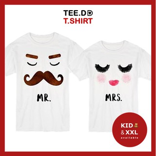 TEE.DD.TSHIRT เสื้อคู่ Mr. &amp; Mrs. เสื้อยืด มีทั้งทรงคลาสสิค และ ครอป ผ้านุ่ม สกรีนสวย ไม่ย้วย ไม่ต้องรีด