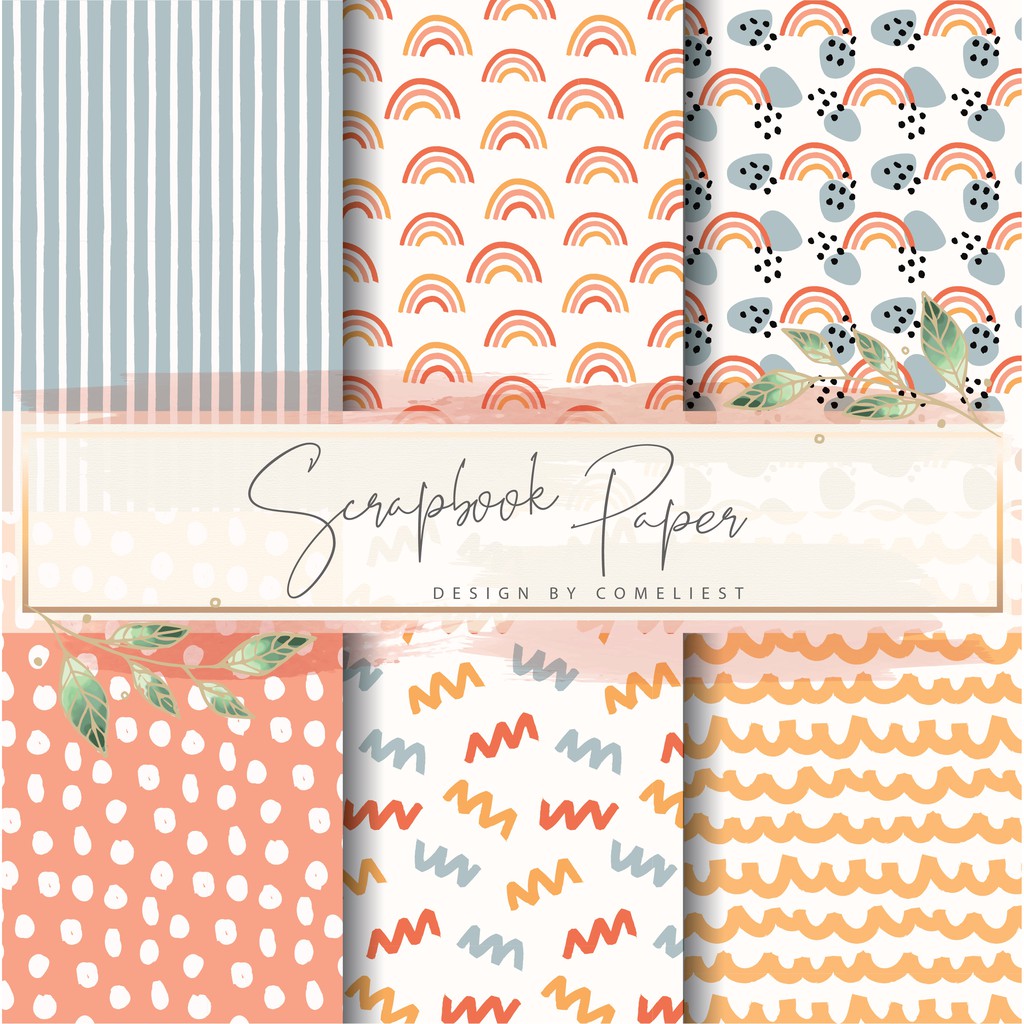 SCRAPBOOK PAPER / SCRAPBOOK PAPER / CRAFT PAPER SET ขนาด 15X15 - ABSTRACT 1