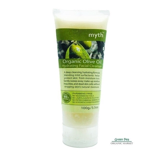 Myth ครีมล้างหน้าน้ำมันมะกอก 100g. Organic Olive Oil Facial Cleanser Parabens free  Ethoxylate free