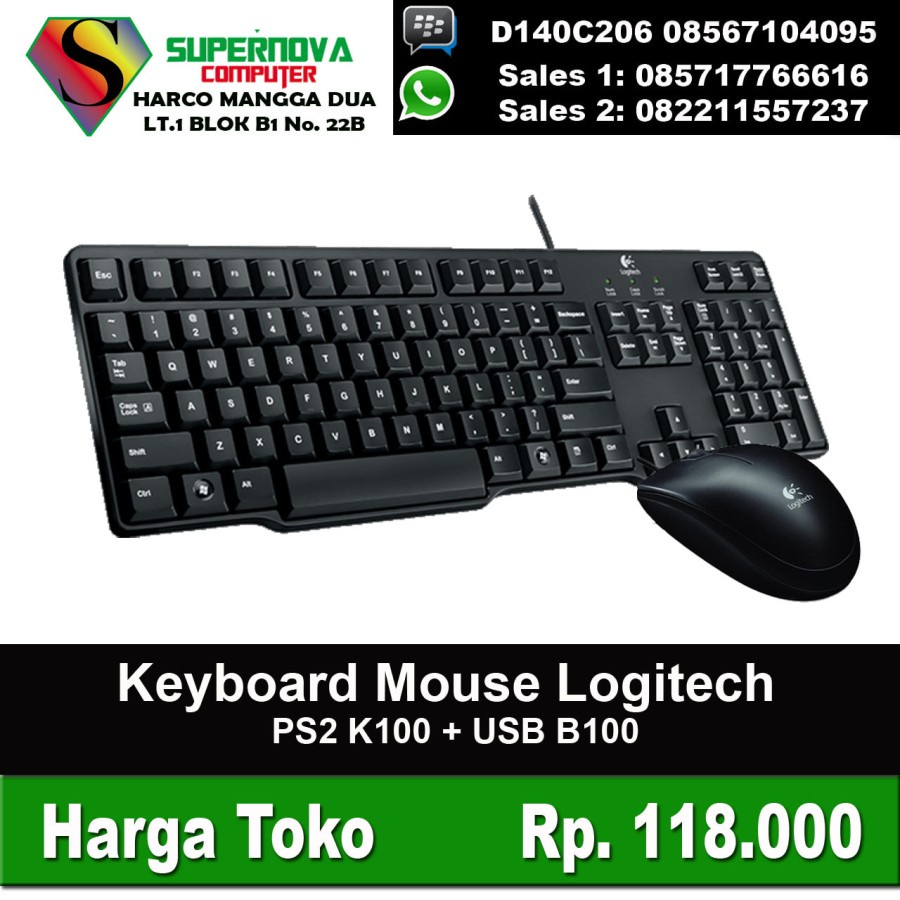 คีย์บอร์ด Mouse Logitech K100 B100