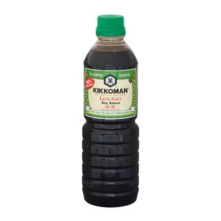 Kikkoman Less Salt Soy Sauce 600 ml. คิคโคแมน โชยุ ซอสถั่วเหลืองสูตรเค็มน้อย 600 มล.